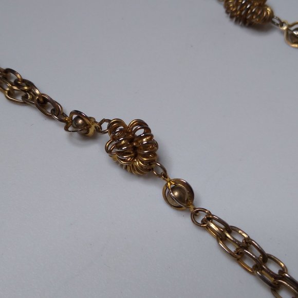 Vintage Decorative Long Metal Chain Necklace 40 Inches - Picture 6 of 14